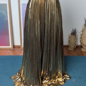 Dressed in LALA Metallic Gold Maxi Skirt